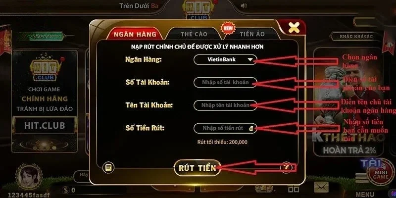 Chi Tiết Về Rút Tiền Trên HitClub Tiện Lợi An Toàn