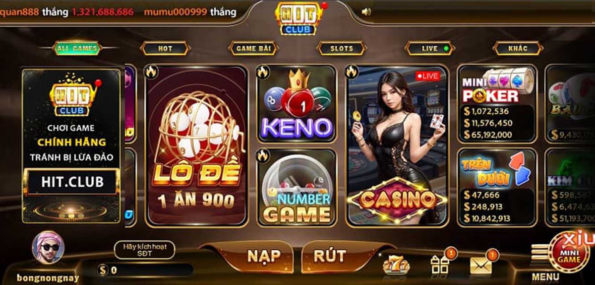 Kho trò chơi không thể đặc sắc hơn của cổng game HitClub